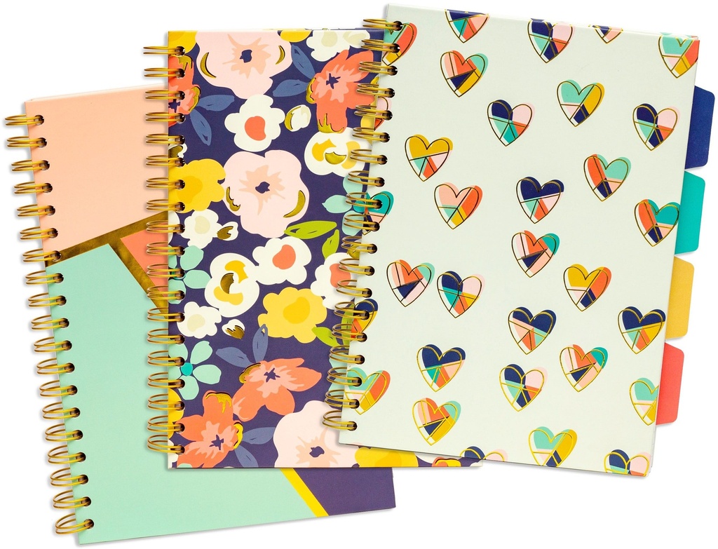 Notebook 4 Subject B5 Lined With Elastic Strap, 100Sh, 80Gsm, Perforated Pages, Spiral Hard Back Cov-9033-CD