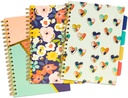 Notebook 4 Subject B5 Lined With Elastic Strap, 100Sh, 80Gsm, Perforated Pages, Spiral Hard Back Cov-9033-CD