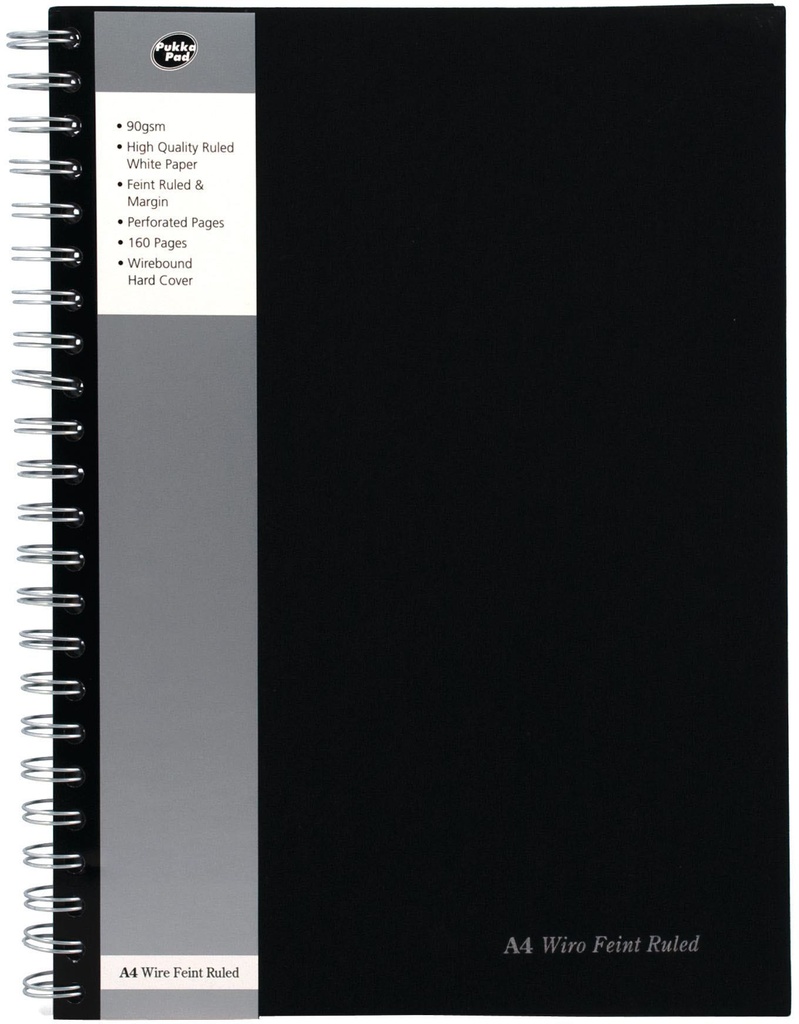 Notebook A4 Lined, With Margin & Elastic Strap, 80Sh, 90Gsm, Perforated Pages, Spiral Linen Covers