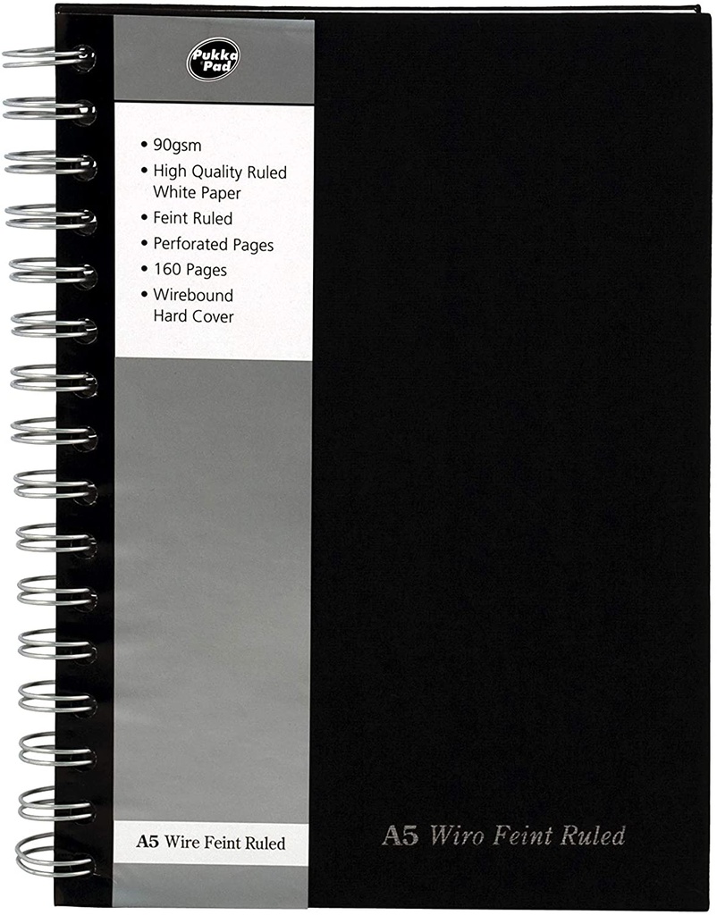 A5 Black Wirebound Manuscript Book