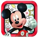 Mickey On The Go Square Paper Plates 9In, 8Pcs