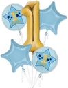P75 1St Birthday Boy Blue & Gold Balloon Bouquet