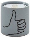 Impressions Ceramic Candle 5.75 oz./163g - Blue - Thumbs Up - Mint Leaf & Cardamom