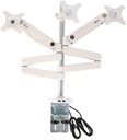 Epic Gamers Triple Monitor Arm w/ Dual USB Ports - White - حامل شاشة