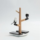 Double Wireless Fast Charging Night Light Sapele