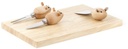Kikkerland Cheese Board And 3 Mouse Knives