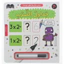 اسحب الشريط لتظهر الإجابات: جدول الضرب