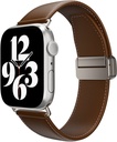 SwitchEasy Classic Genuine Leather Watch Band with Magnetic Lock for Apple Watch S 4-9 42/44/45/49mm - Brown
