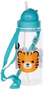 450ml Children'S Reusable Water Bottle With Flip Straw - Adoramals Tiger