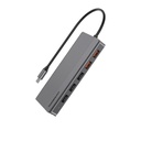 Powerology 12 in 1 - Hdmi & DP 4K USB-C Hub Ethernet 10Gbps Data Transfer Grey