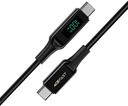 Acefast C6-03 USB-C To USB-C 100W Zinc Alloy Digital Display Braided Charging Data Cable Black
