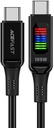 Acefast C7-03 USB-C To USB-C Zinc Alloy Charging Data Cable With Display