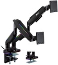 Epic Gamers Elite Dual Gas Spring RGB Monitor Arm - Black - حامل شاشة