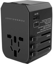 Powerology Universal Travel Adapter 2.4A + PD 45W - Black 