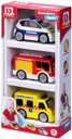 Bburago Junior Emergency Force - Set of 3 "Police car, Fire Truck, Ambulance (Free Wheeling)