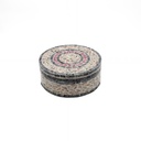 Mother of Pearl Box Red and Blue - D 23 x H 9 cm