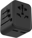 Porodo Dual USB-A Universal Travel Adapter 2.4A ,Black