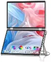 V2Com 15.6" Folding Portable Monitor For Laptop - M2, Silver 