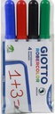 Whiteboard Marker 4Mm - Medium Tip Set Of 4 Pcs, Giotto Robercolor