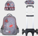 Trolly 3 Wheels Backpack Multi Comp Spider Web 17"" & L.Bag, P.Case Set