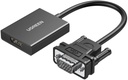 Ugreen Cable Adapter Cable Vga (Male) - Hdmi (Female) 0.15M (Black)