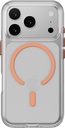 Mageasy Bright M Never Yellowing Protective Clear Case With Independent Metal Buttons  For Iphone 17 Pro-Transparent/Coral Ring