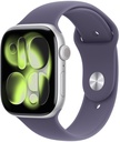 Apple Watch Series 11 GPS 46mm Silver Aluminium Case with Purple Fog Sport Band - M/L