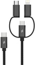Smartix Premium 3 in 1 Braided Cable USB-C to USB-C/Lightning/Micro USB