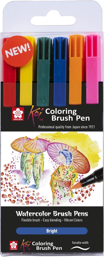 Sakura Koi Coloring Brush Pen set Bright | 6 colors | Alifstores