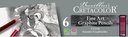 Graphite Pencils - CLEOS Fine Art, 6 hardnesses in tin box (2H, HB, 2B, 4B, 6B, 8B)