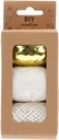 Gift Ribbon Set 3x10m assorted Shape ( Gold, White, Cream )