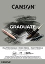 Pad Canson GRaduate Mixed Media GRey Paper A3 220GSM 30SH