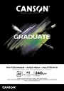 Pad Canson GRaduate Mixed Media Black A3 240GSM 20Ssh