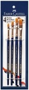 Faber-Castell Synthetic Hair Brushes Flat Assorted Pack Of 4