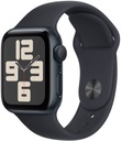 ساعة أبل Watch SE GPS مقاس 40 مم، هيكل من الألومنيوم منتصف الليل مع سوار رياضي منتصف الليل - مقاس صغير/متوسط