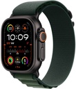 Apple Watch Ultra 2 GPS + Cellular 49mm Black Titanium Case with Dark Green Alpine Loop - Medium