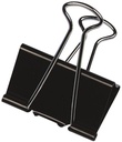 Clip Binder Foldback   Metal  1" Black
