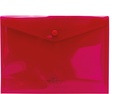Clear Bag With Button A5, PP Plastic with Business Card Pocket, Pink (Twin Pack)