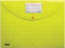Clear Bag With Button FC, PP with Business Card Pocket, Fluorescent Yellow-BA904.FYW