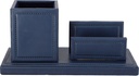 Holder Pen and Business Card Leather Blue