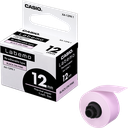 Tape Label Printer 12mm Re-Adherable Black on Pink Casio XA-12PK1-W-DJ
