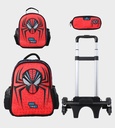 Backpack Multi Comp Spider Power 17" With Lunch Bag, Pencil Case Set GB5177TB