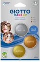 Face Paint Pan,Make Up Colors Pack Of 3Pcs (Gold,Silver,Bronze ) Giotto