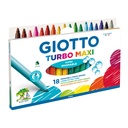 Felt Tip Marker Jumbo, Set of 18 pcs, Giotto Turbo Maxi