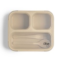 Lunch Box with Fork & Spoon - Beige