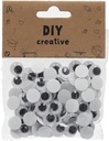 Googly Eyes Rounded, adhesive 12mm White/Black