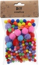 PomPoms 250pcs assorted Size: 2cm,1cm,0.7cm,0.5cm Colorful