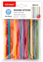 Wooden Stick Rounded 5x100mm 20pcs Assorted Color