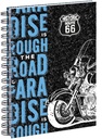 Notebook A5, Double Wire, 120Page, Squared - ROUTE-66 - 2022/2023