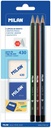 Blister pack 3 triangular graphite pencils, 1 sharpener, 1 eraser 430